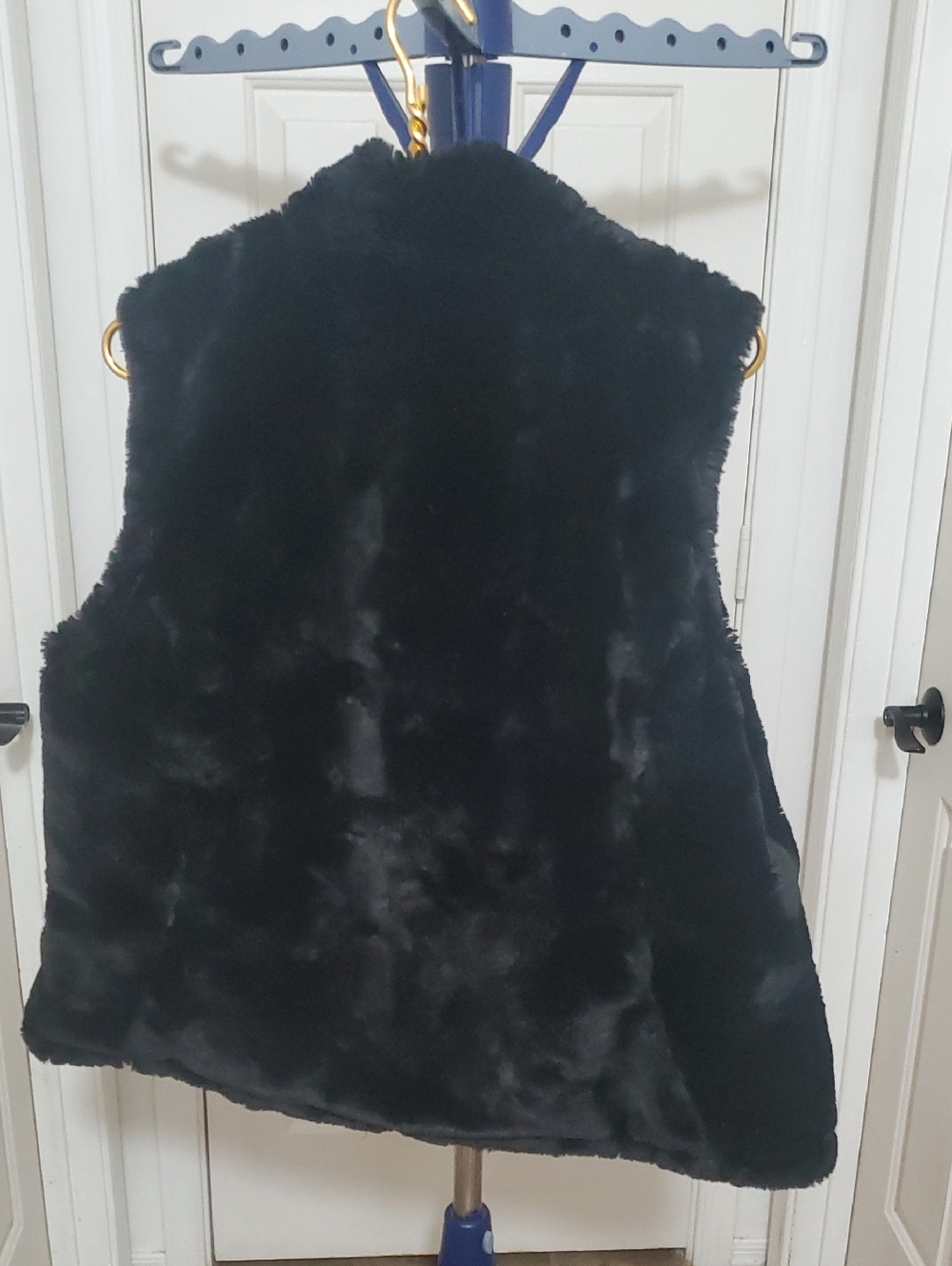 Nicole Miller Black Faux Fur Vest